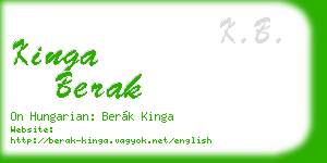 kinga berak business card